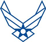 Air Force symbol, white with blue outline